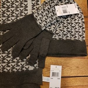 Michael Kors scarf, gloves and hat set